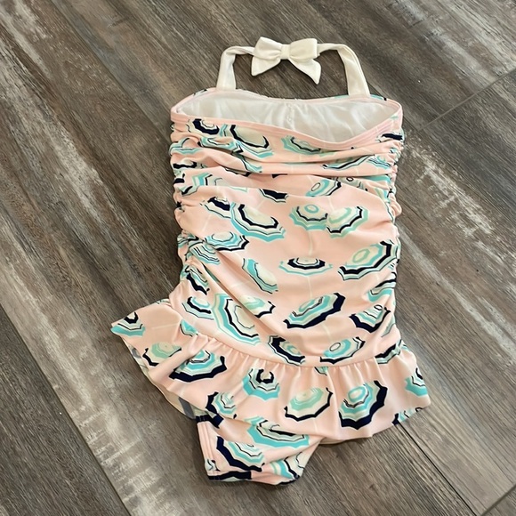 Janie and Jack Pink Blue Umbrella Print Swimsuit 5 - Picture 5 of 8